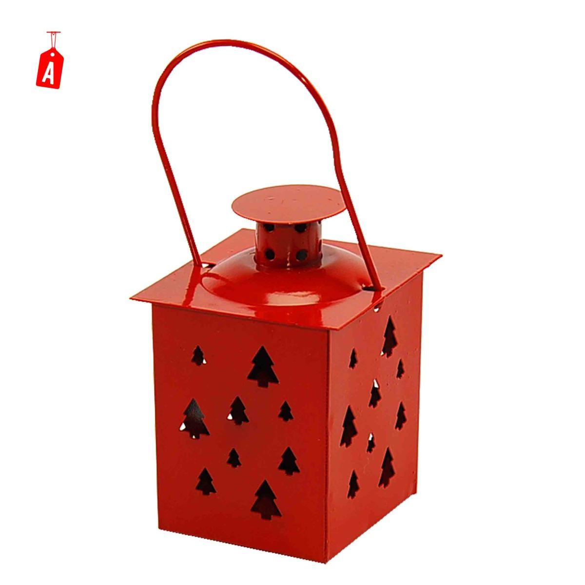 Lanterna cm.8x8xh11 Metallo con Fori Albero 3 Col |Moranduzzo