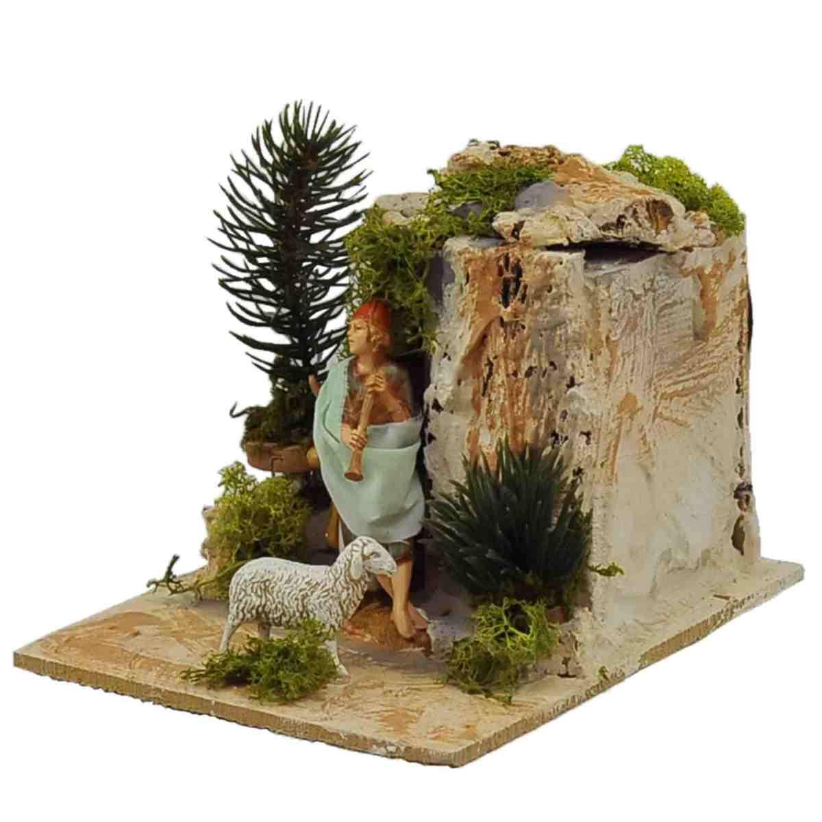 Statua cm.10 Pifferaio con Strumento con con Movimento | Moranduzzo