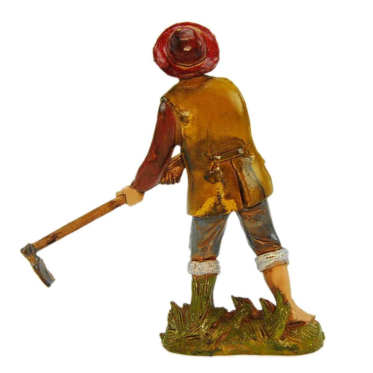 Statua presepe 10 cm zappatore con zappa