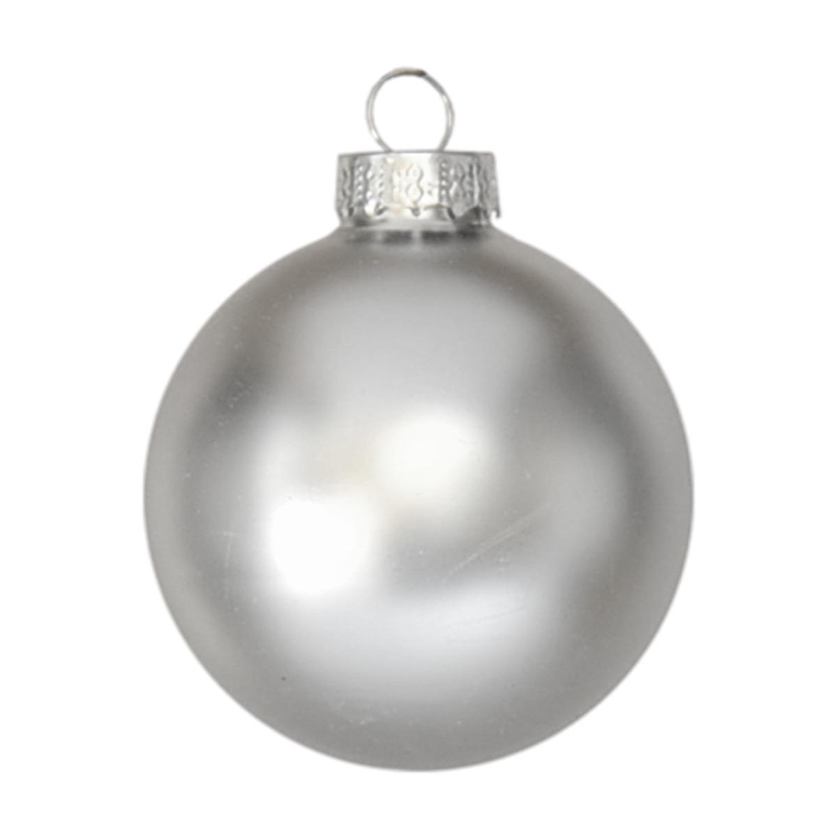 Pallina Natale Vetro cm.6 Argento Satinate/Lucide Set pz.24 |Moranduzzo