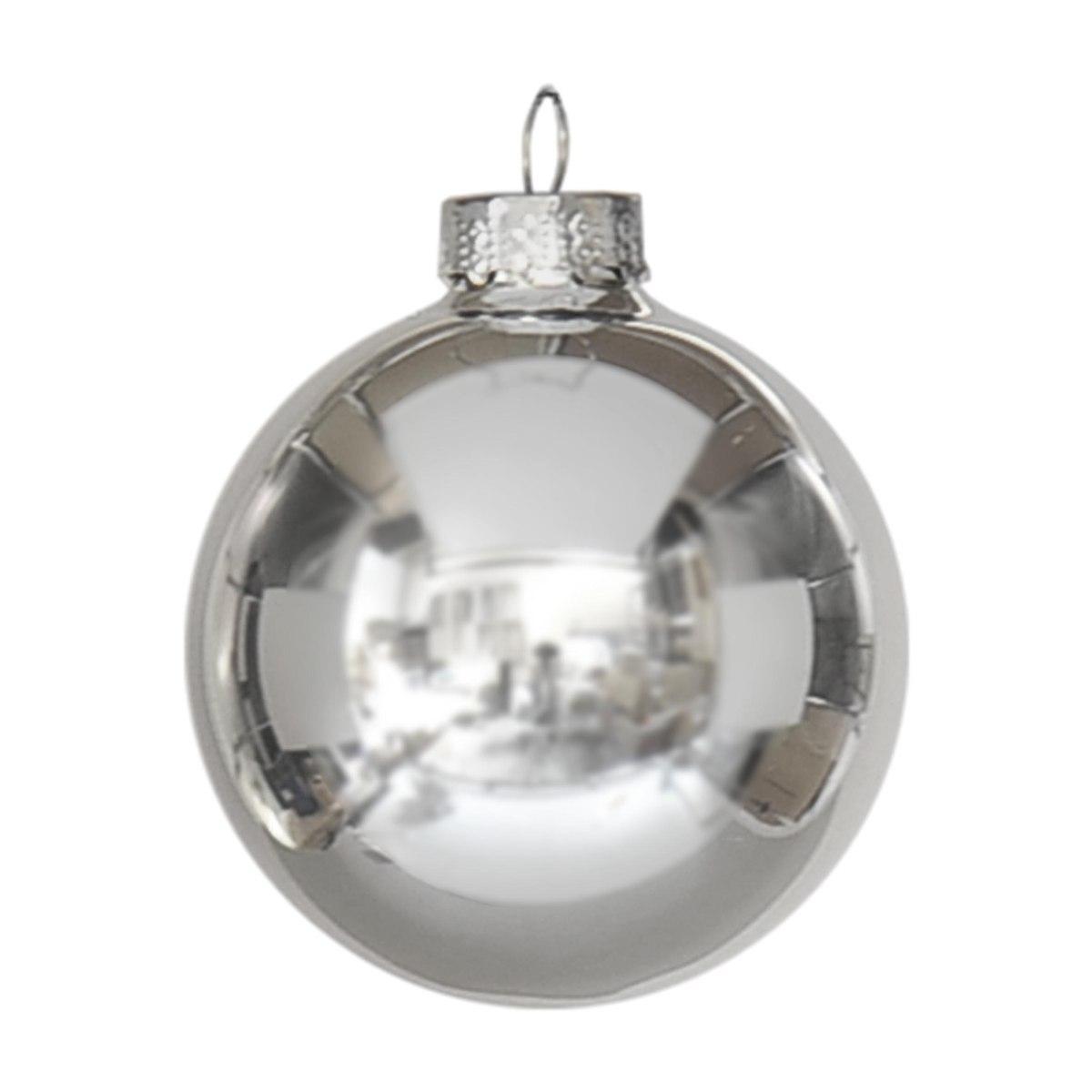 Pallina Natale Vetro cm.6 Argento Satinate/Lucide Set pz.24 |Moranduzzo