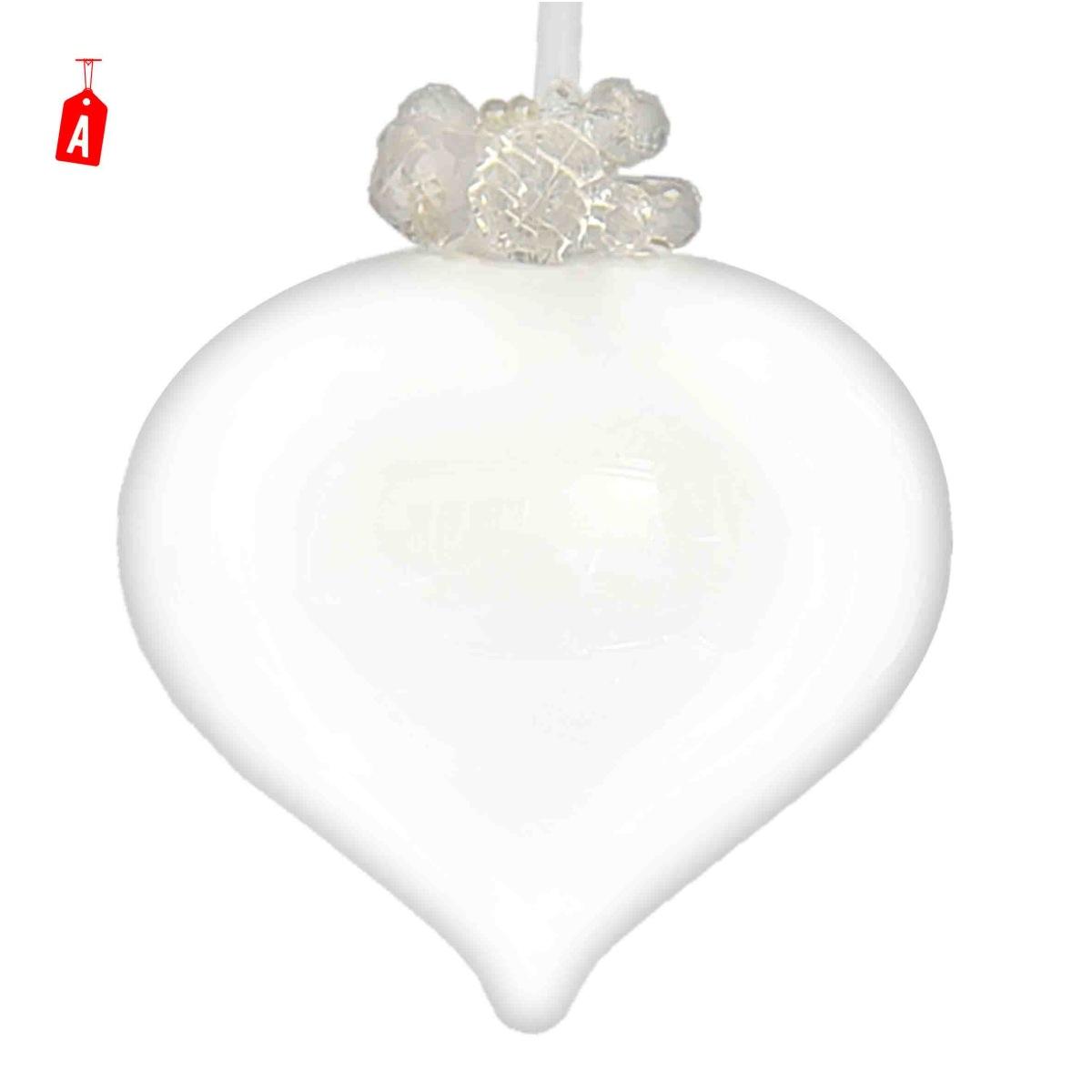 Pallina Natale Vetro cm.12 Goccia con Diamantini 3 Modelli |Moranduzzo