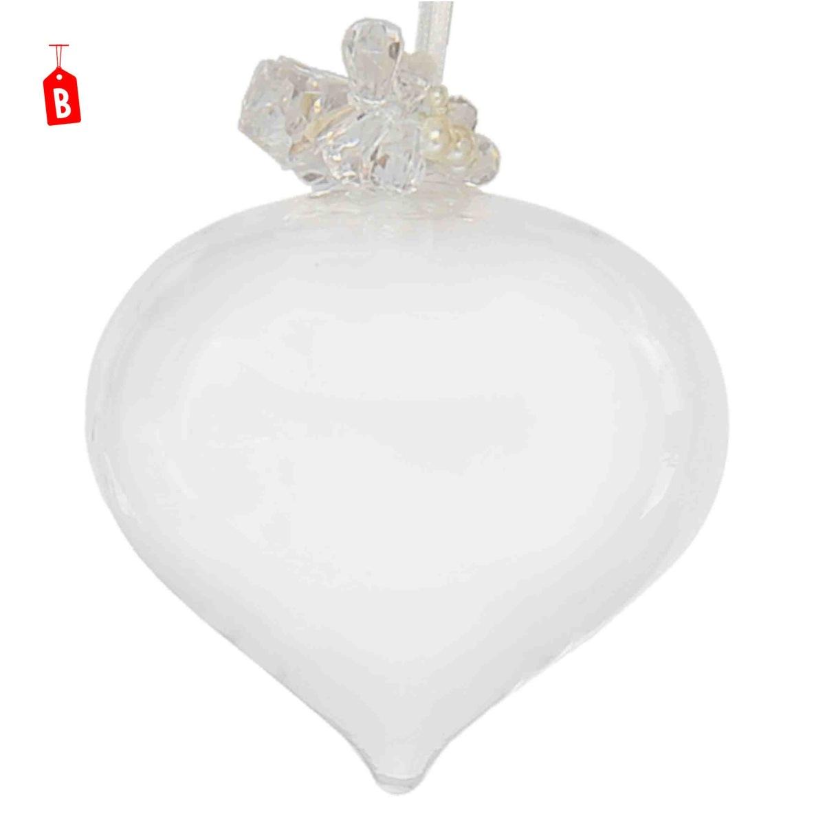 Pallina Natale Vetro cm.12 Goccia con Diamantini 3 Modelli |Moranduzzo