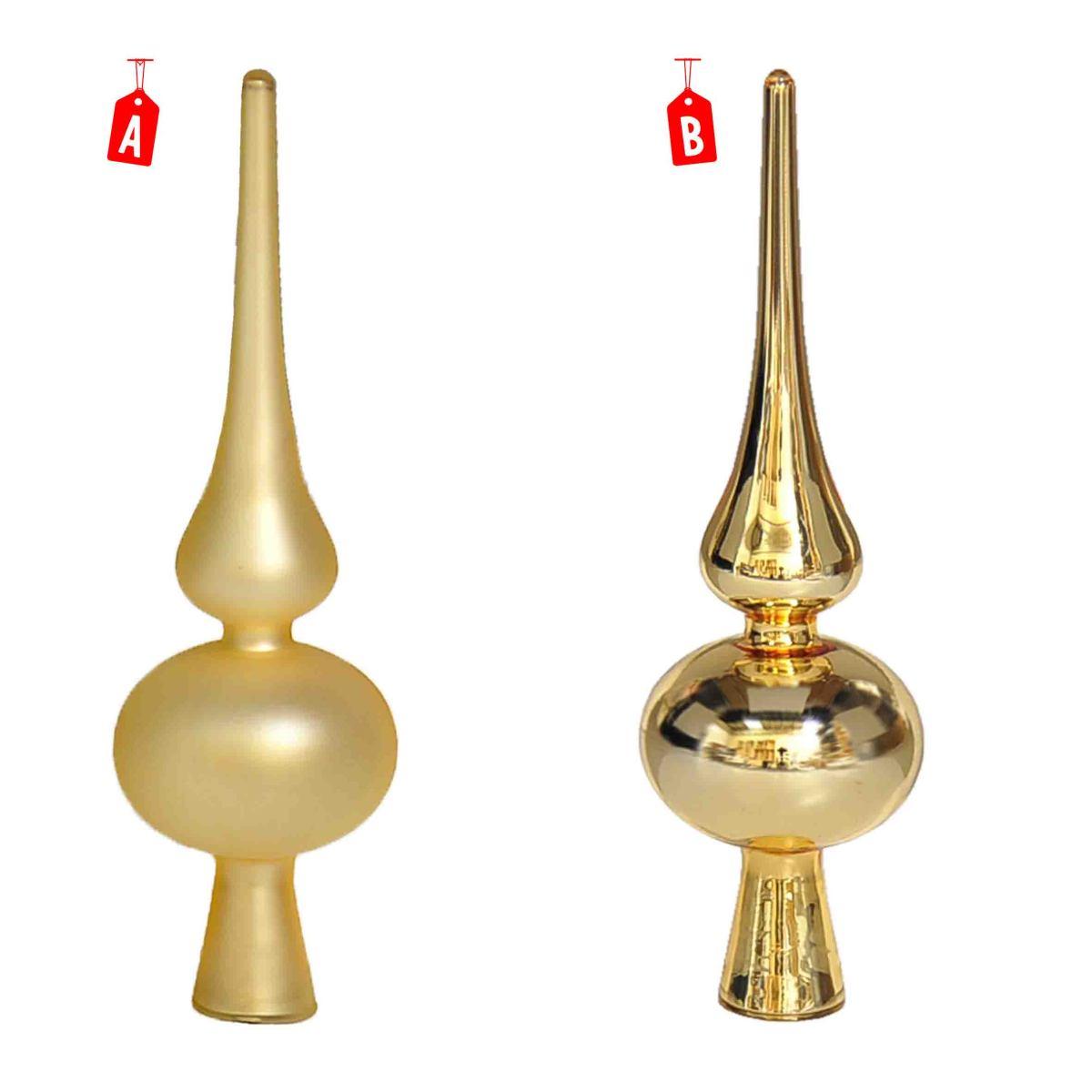 Puntale Albero Natale Vetro cm.19 Oro 2 Modelli |Moranduzzo