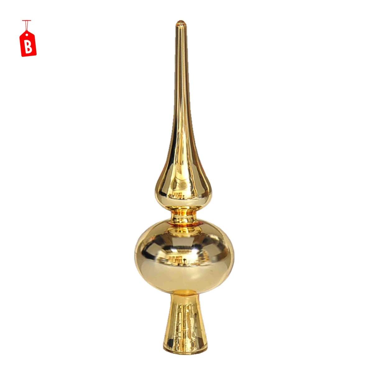 Puntale Albero Natale Vetro cm.19 Oro 2 Modelli |Moranduzzo