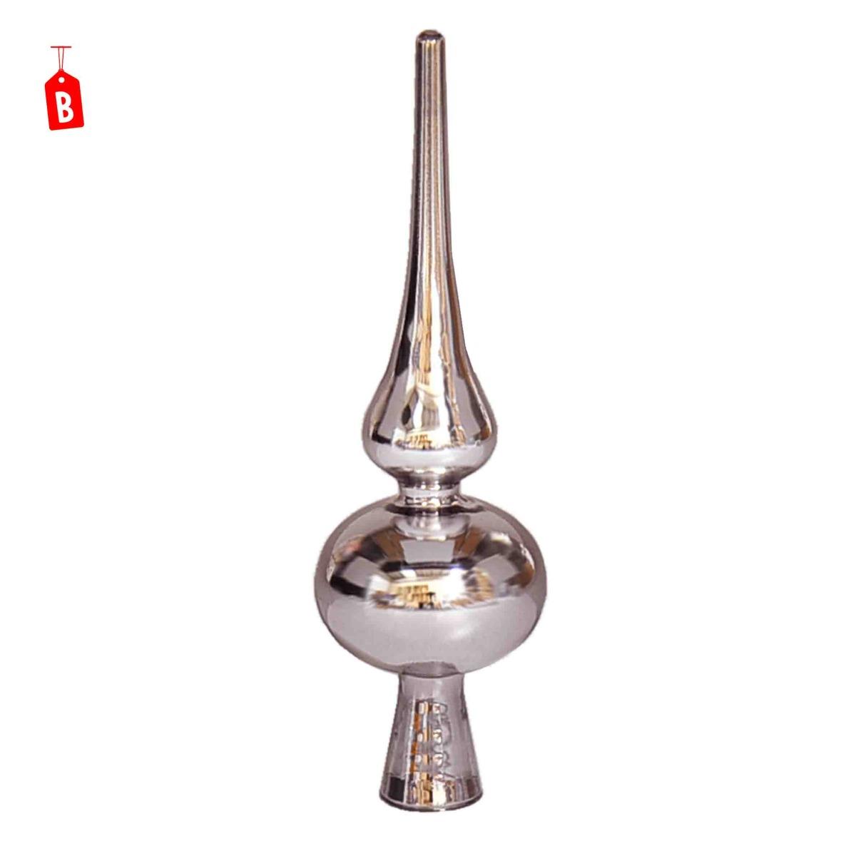 Puntale Albero Natale Vetro cm.19 Ottone 2 Modelli |Moranduzzo