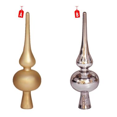 Puntale Albero Natale Vetro cm.19 Ottone 2 Modelli |Moranduzzo