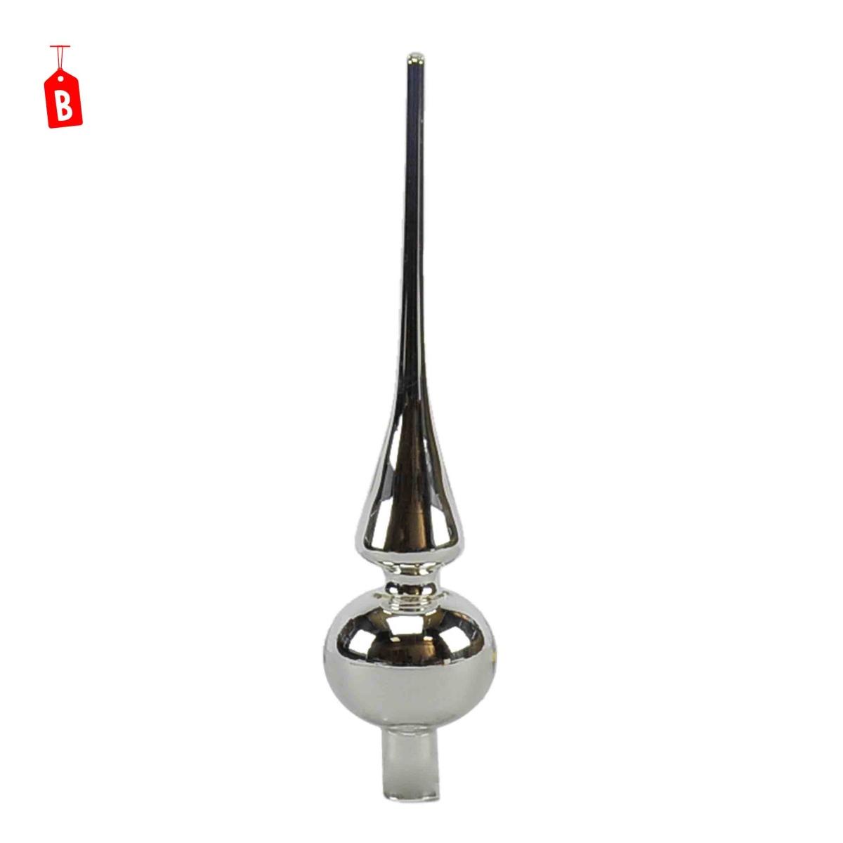 Puntale Albero Natale Vetro cm.26 Argento 2 Modelli |Moranduzzo