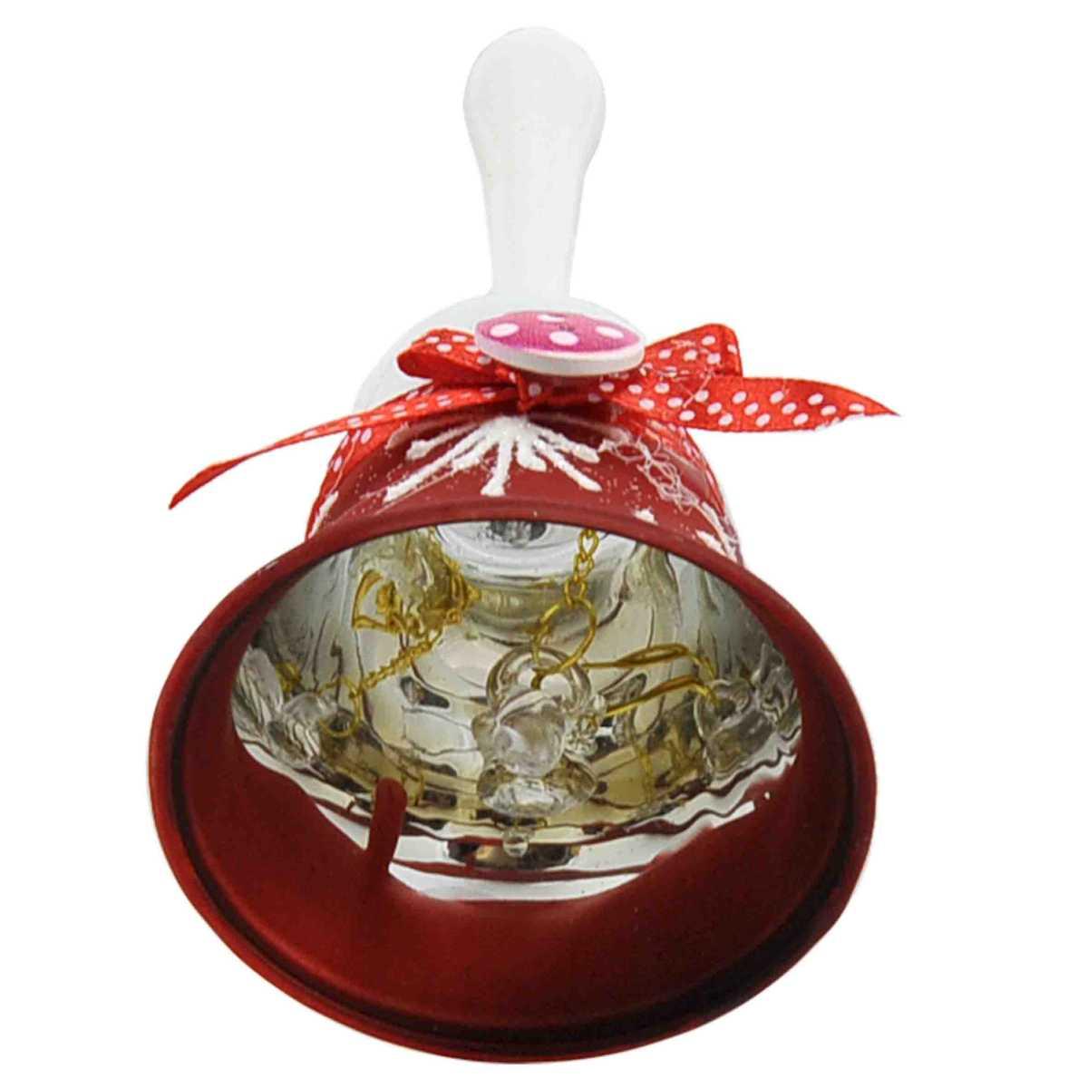 Campanella Vetro Bianca Rossa cm.Ø6x12 |Moranduzzo