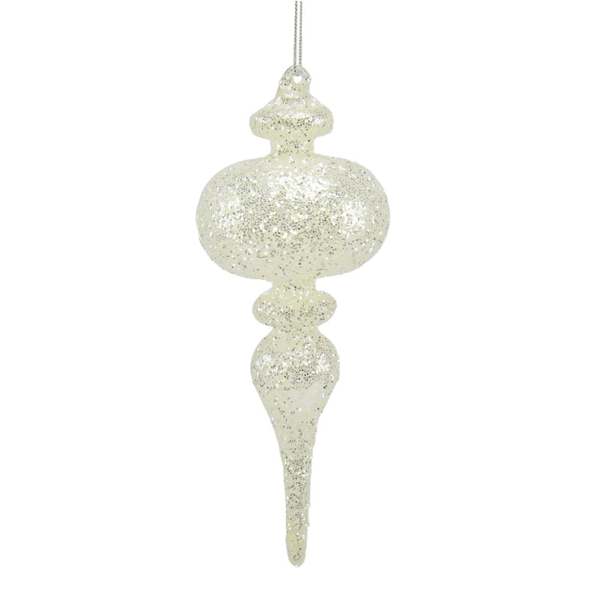 Pallina Natale Vetro cm.21 Pendente Aregento Glitter Set pz.2 |Moranduzzo