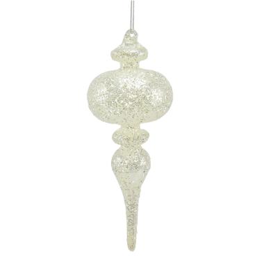 Pallina Natale Vetro cm.21 Pendente Aregento Glitter Set pz.2 |Moranduzzo