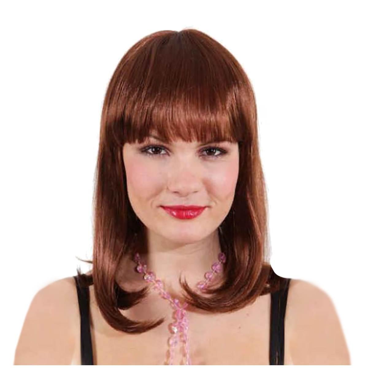 Parrucca Castana Liscia con Frangia |Orlob