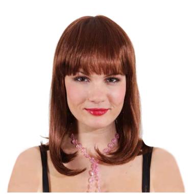 Parrucca Castana Liscia con Frangia |Orlob