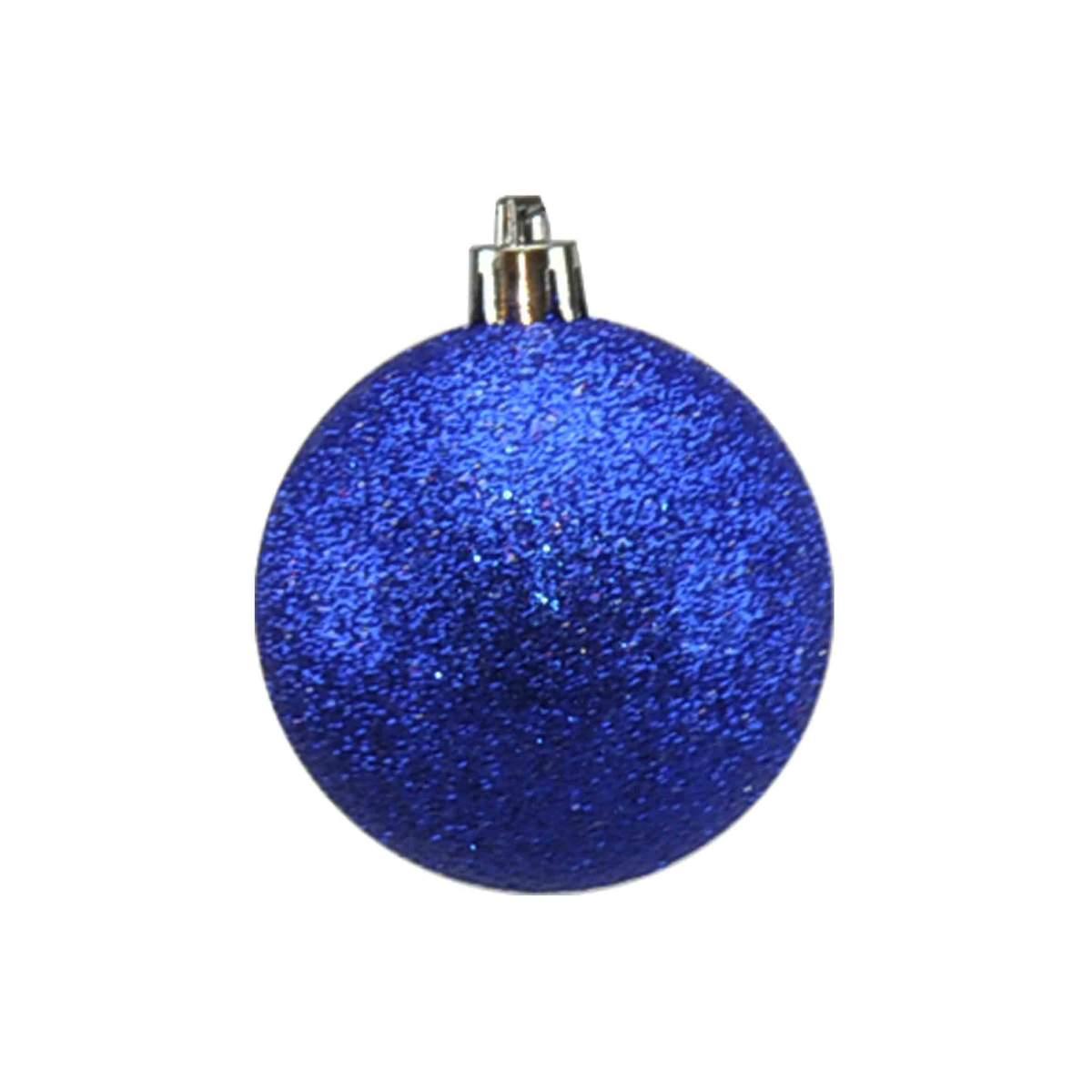 Pallina Natale cm.6 Fucsia Blu Rosa Glitter Set pz.12 |Moranduzzo