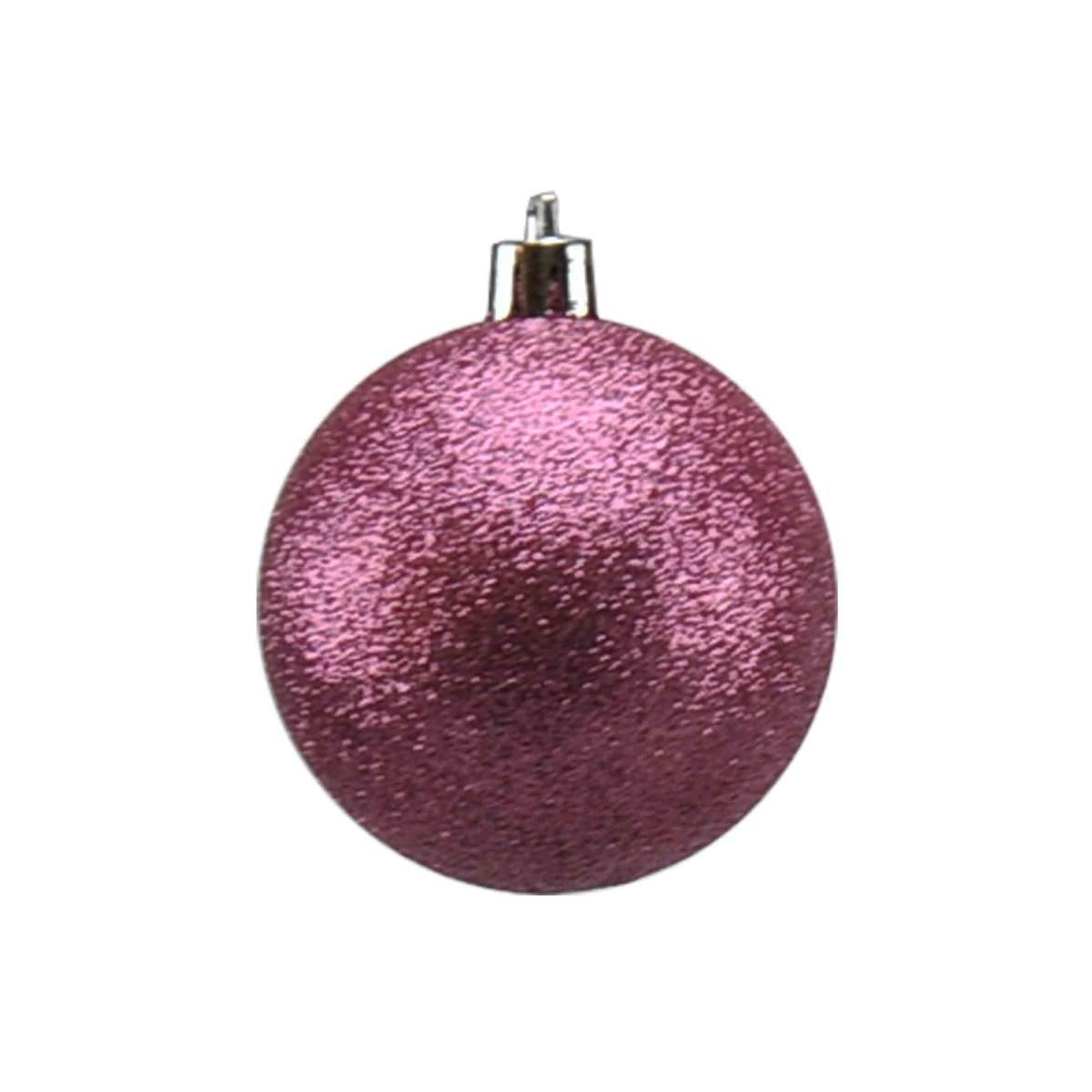 Pallina Natale cm.6 Fucsia Blu Rosa Glitter Set pz.12 |Moranduzzo
