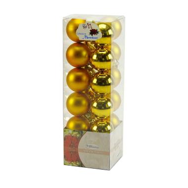 Pallina Natale cm.4 Oro Lucido Opaco Set pz.24 |Moranduzzo