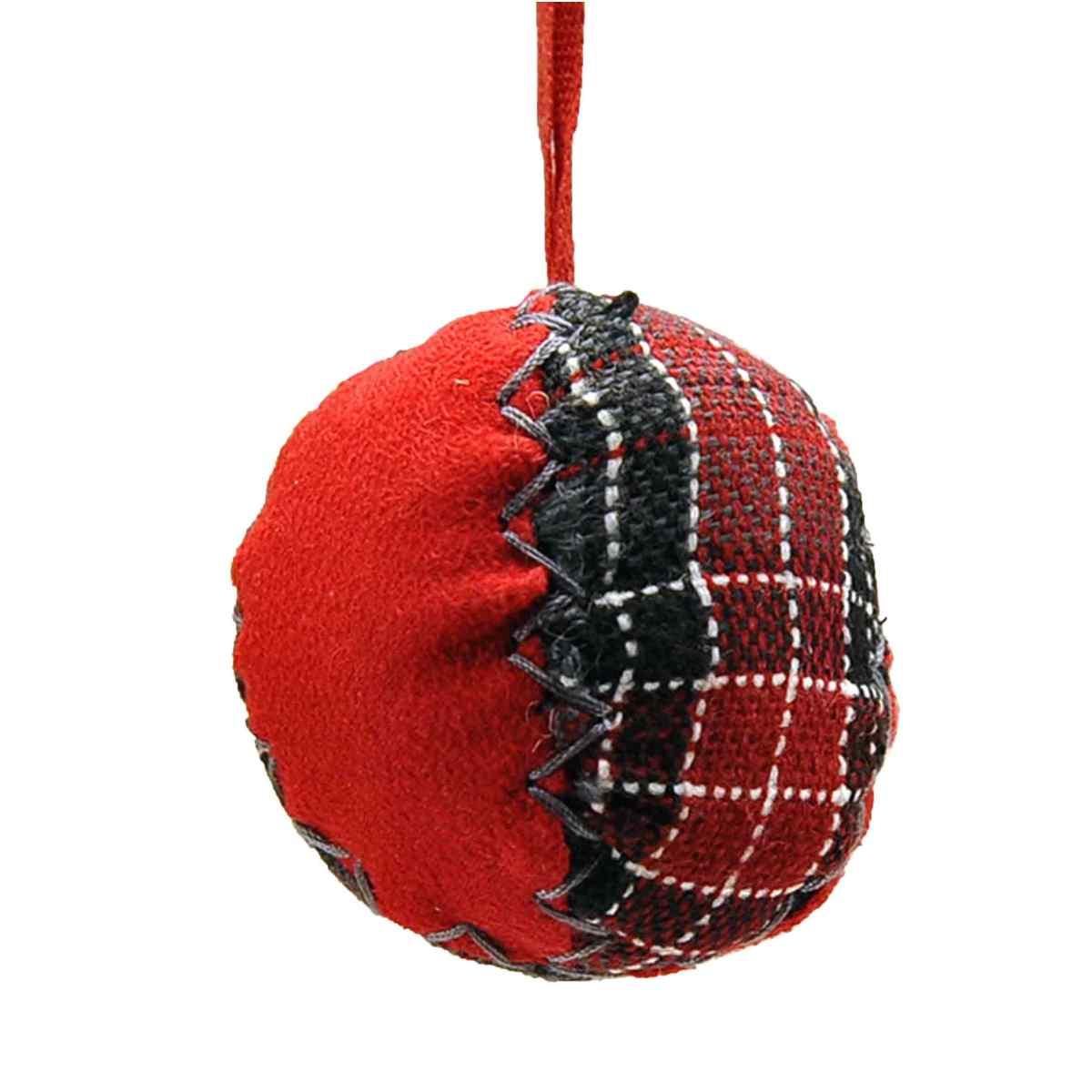 Decorazione Natalizia Sfera Panno Scozzese cm.6 |M2 Store