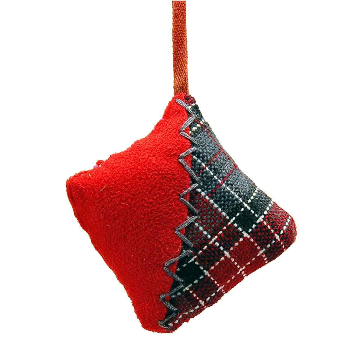 Decorazione Natalizia Cuscino Panno Scozzese cm.7x3xh7 |M2 Store