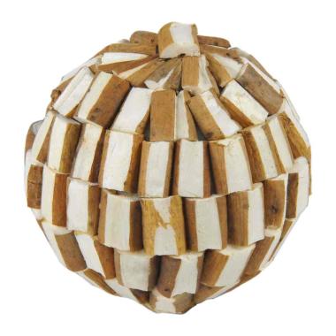 Pallina Natale cm.8 Scaglie Legno Naturale Set pz.4 |M2 Store