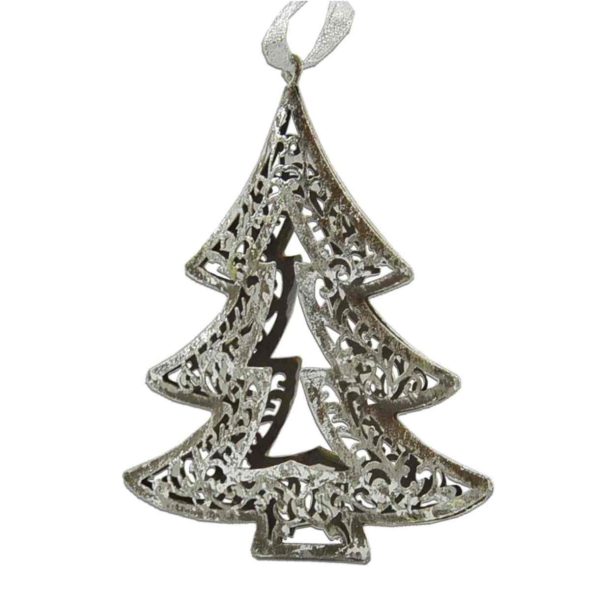 Decorazione Natalizia Metallo Albero/Stella 3 Colori |Moranduzzo