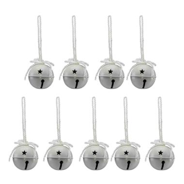 Decorazione Natalizia Campanello Metallizato Bianco cm.3,5 Set pz.9 |M2 Store