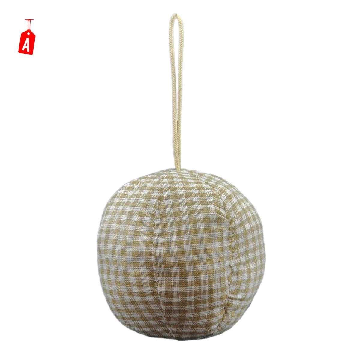 Pallina Natale cm.10 in Tessuto Bianco Beige 3 Modelli |Inge's Glass