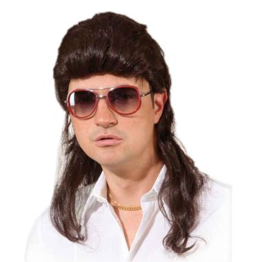 Parrucca Castana Anni '80 Rock |Orlob