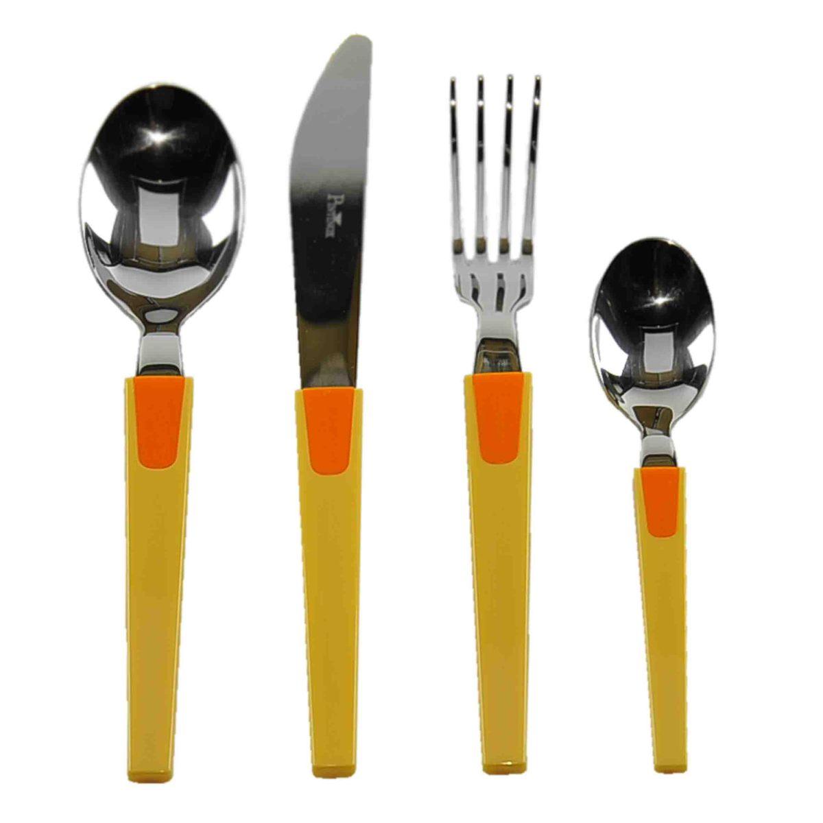 Posate Tavola Inox Set pz.24 Giallo Arancione Pinti | Pintinox