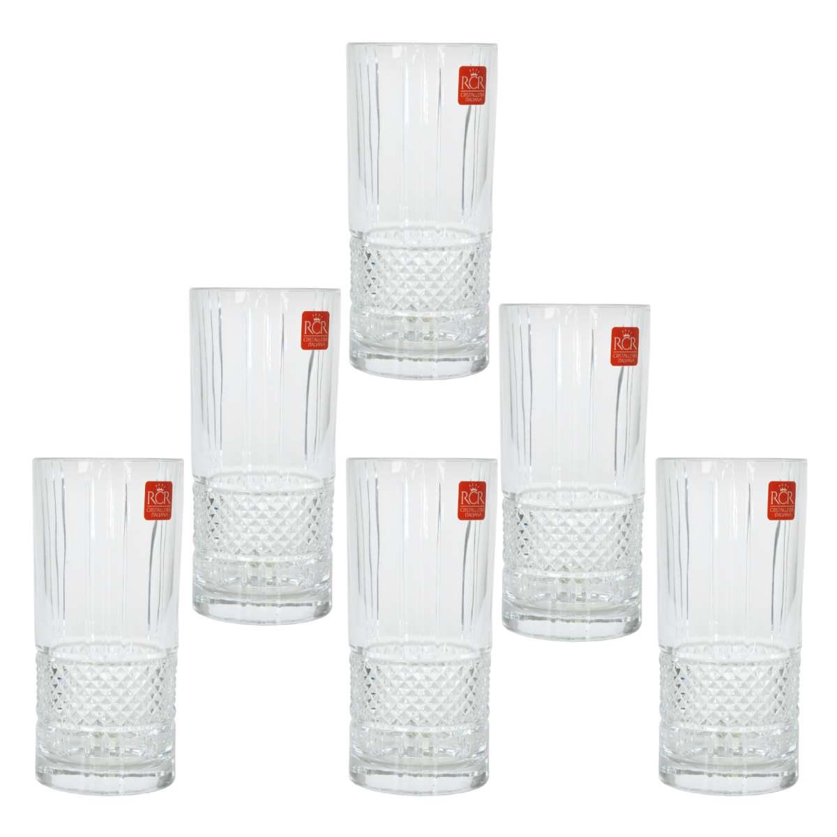 Bicchieri Vetro Set pz.6 Acqua RCR Brillante ml.370 | Rcr