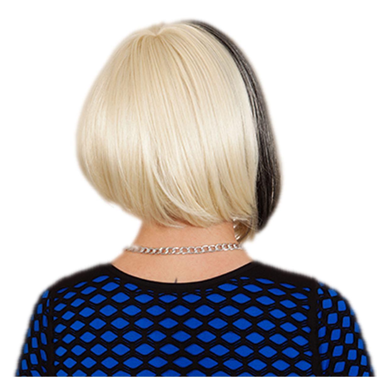 Parrucca Bionda Caschetto Liscia con Ciocca Nera |Orlob