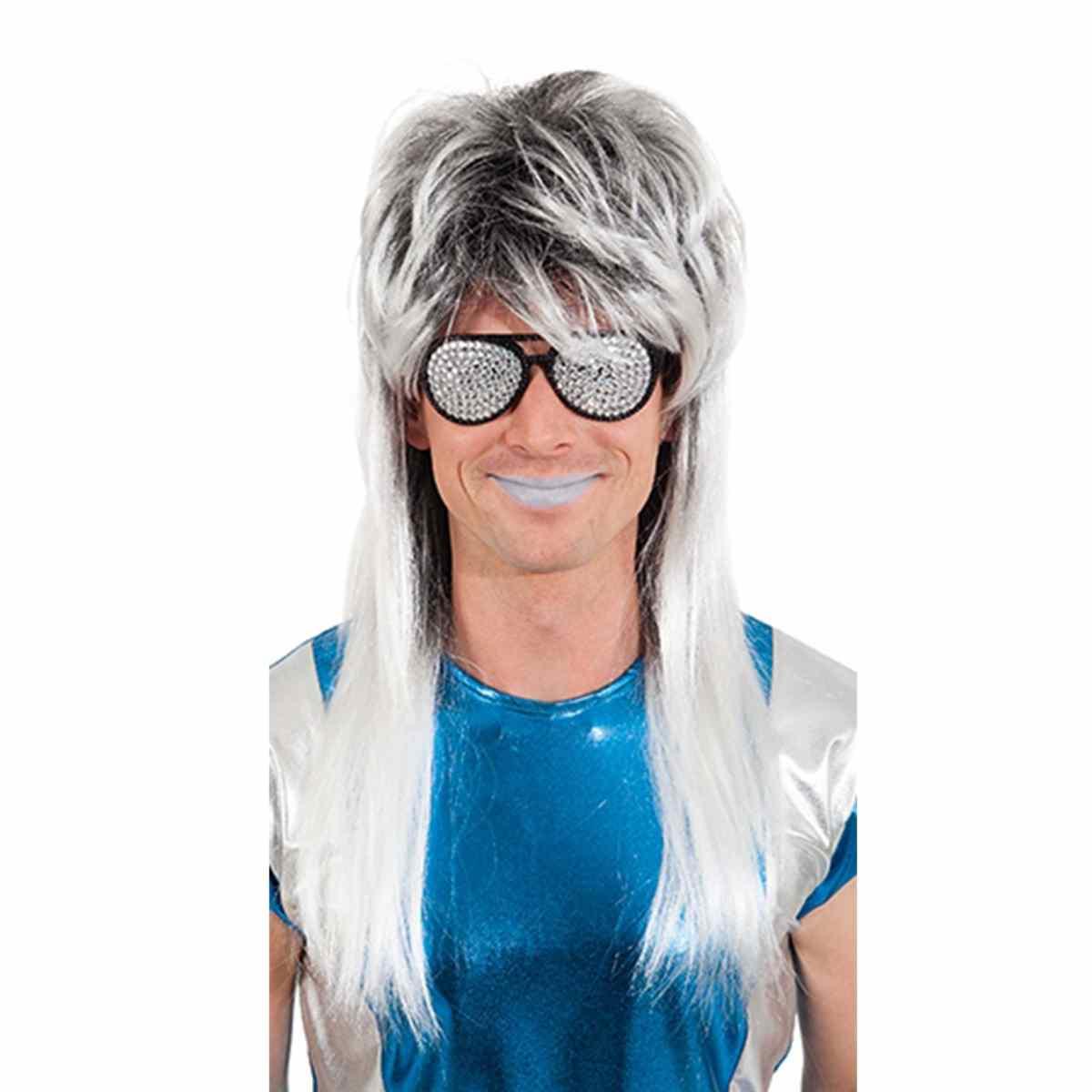 Parrucca Punk Rock Bianca Liscia e con Frangia |Orlob