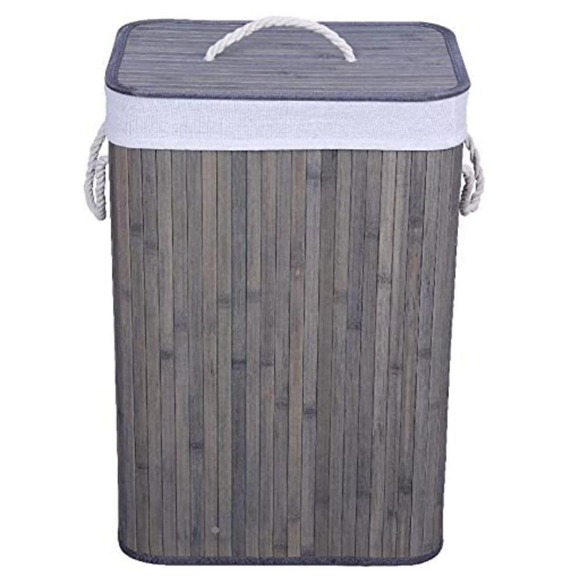 Cesto Bamboo Portabiancheria Grigio cm.40x30x60 | Dimo