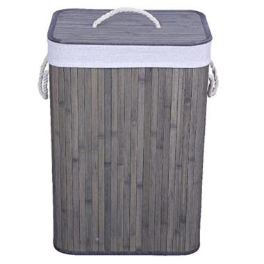 Cesto Bamboo Portabiancheria Grigio cm.40x30x60 | Dimo
