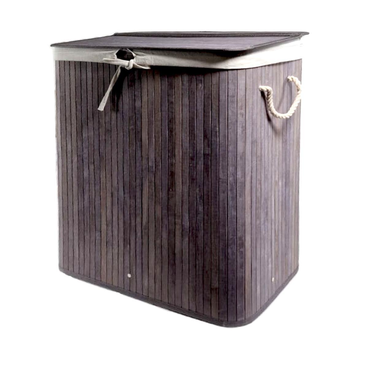 Cesto Bamboo Portabiancheria Grigio cm.52x32x63 | Dimo