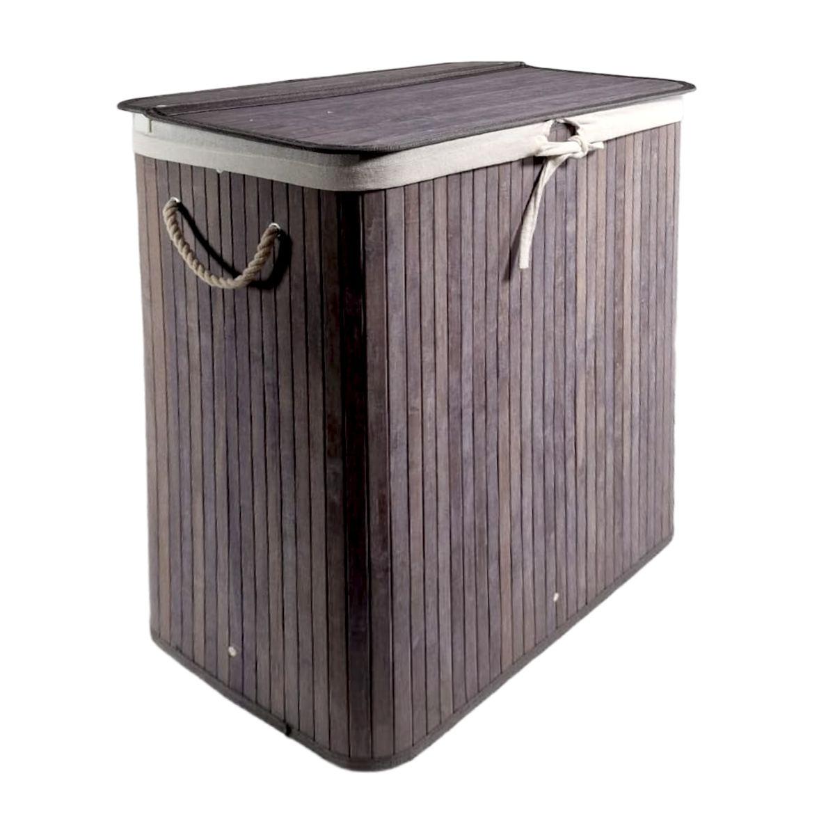 Cesto Bamboo Portabiancheria Grigio cm.52x32x63 | Dimo