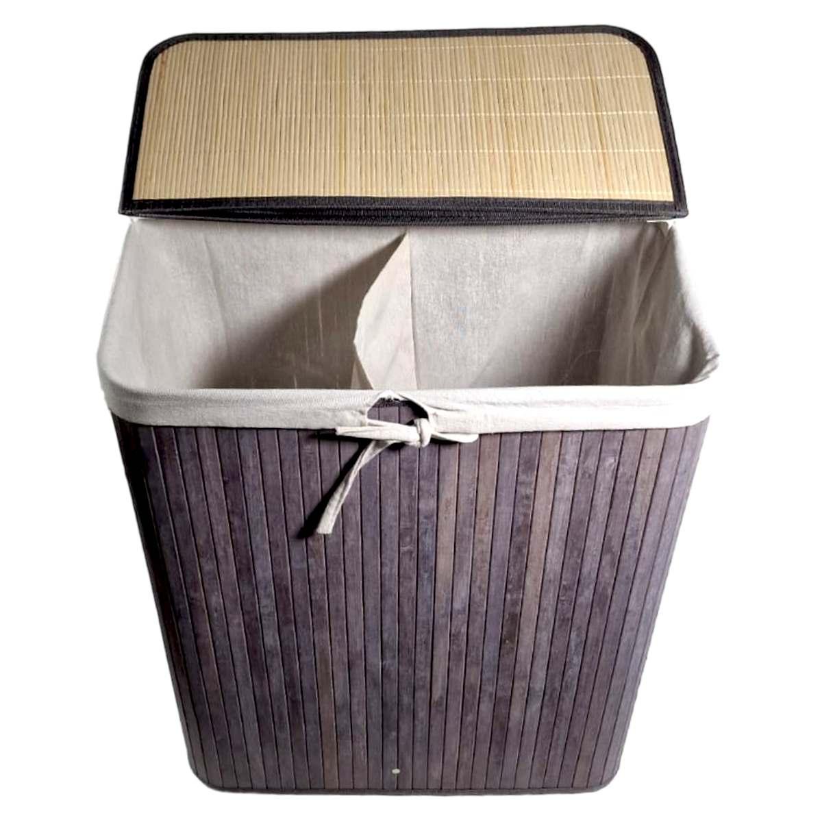 Cesto Bamboo Portabiancheria Grigio cm.52x32x63 | Dimo