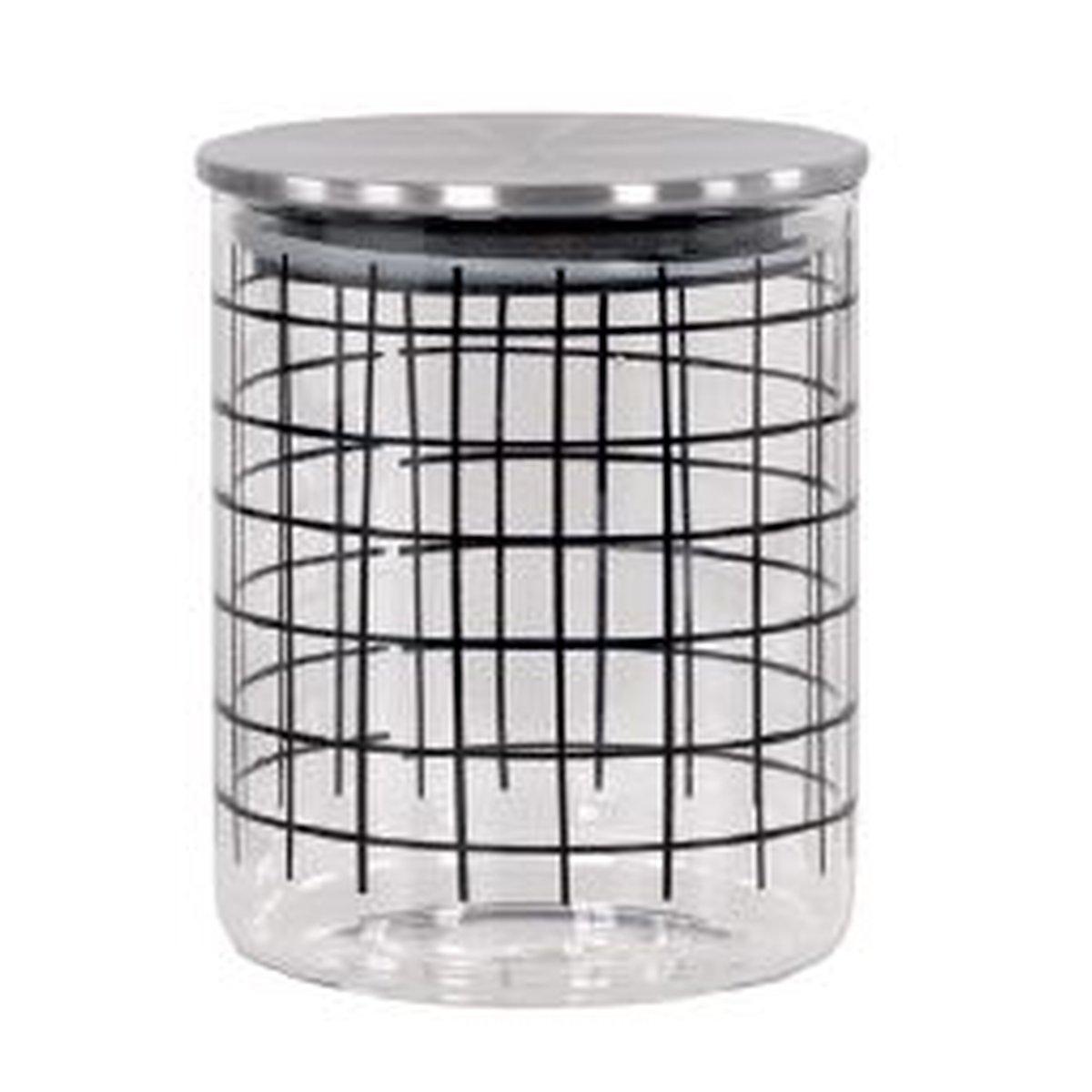 Barattolo Vetro Deco' Quadri ml.650 | Dimo