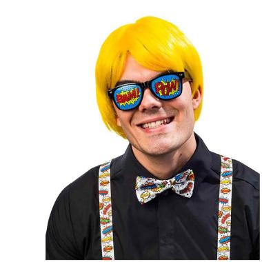 Travestimento Bretelle, Occhiali e Papillon Pop Art |Orlob