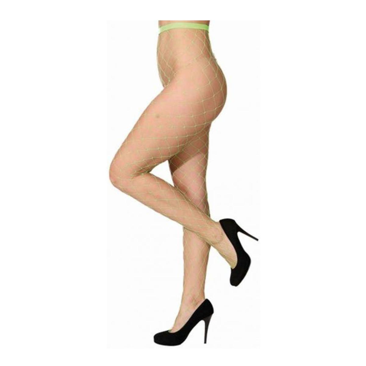 Collant a Rete Larga Verde Fluo Adulto |Orlob