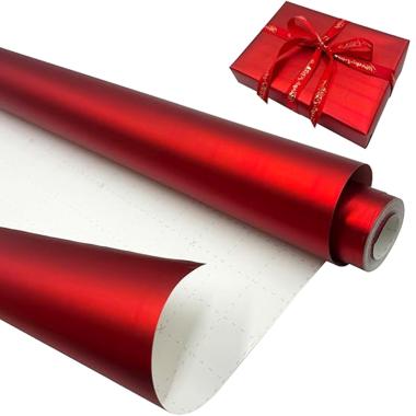 Carta Regalo Natale cm.70x150 Rotolo Rosso Metal |Papà Noel