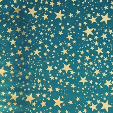 Carta Cielo Blu Oro Lucido Metallizzato con Stelle cm.70x100 | Papa Noel