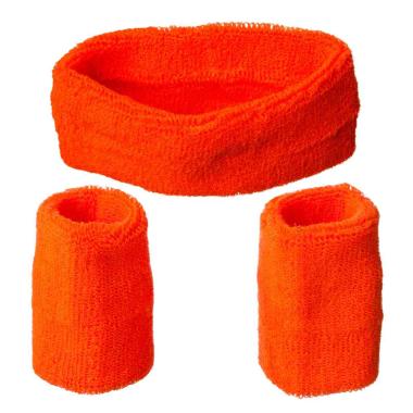 Fascia Capelli Arancione con Polsini Anni '80 |Orlob