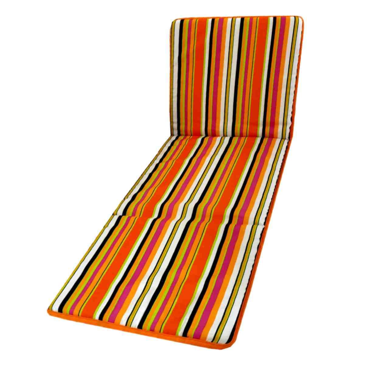 Cuscino Lettino Sdraio cm.147x59x1 Righe Arancio | M2 Store