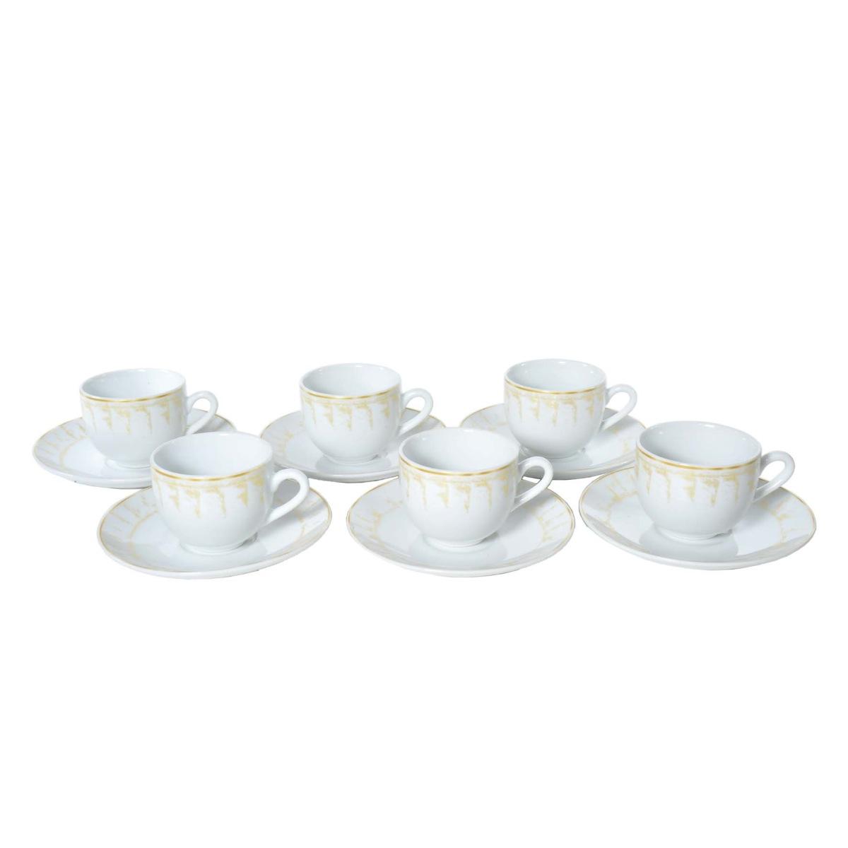 Tazzine Caff Set pz.6 Porcellana Gold Rays | M2 Store
