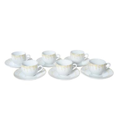 Tazzine Caff Set pz.6 Porcellana Gold Rays | M2 Store
