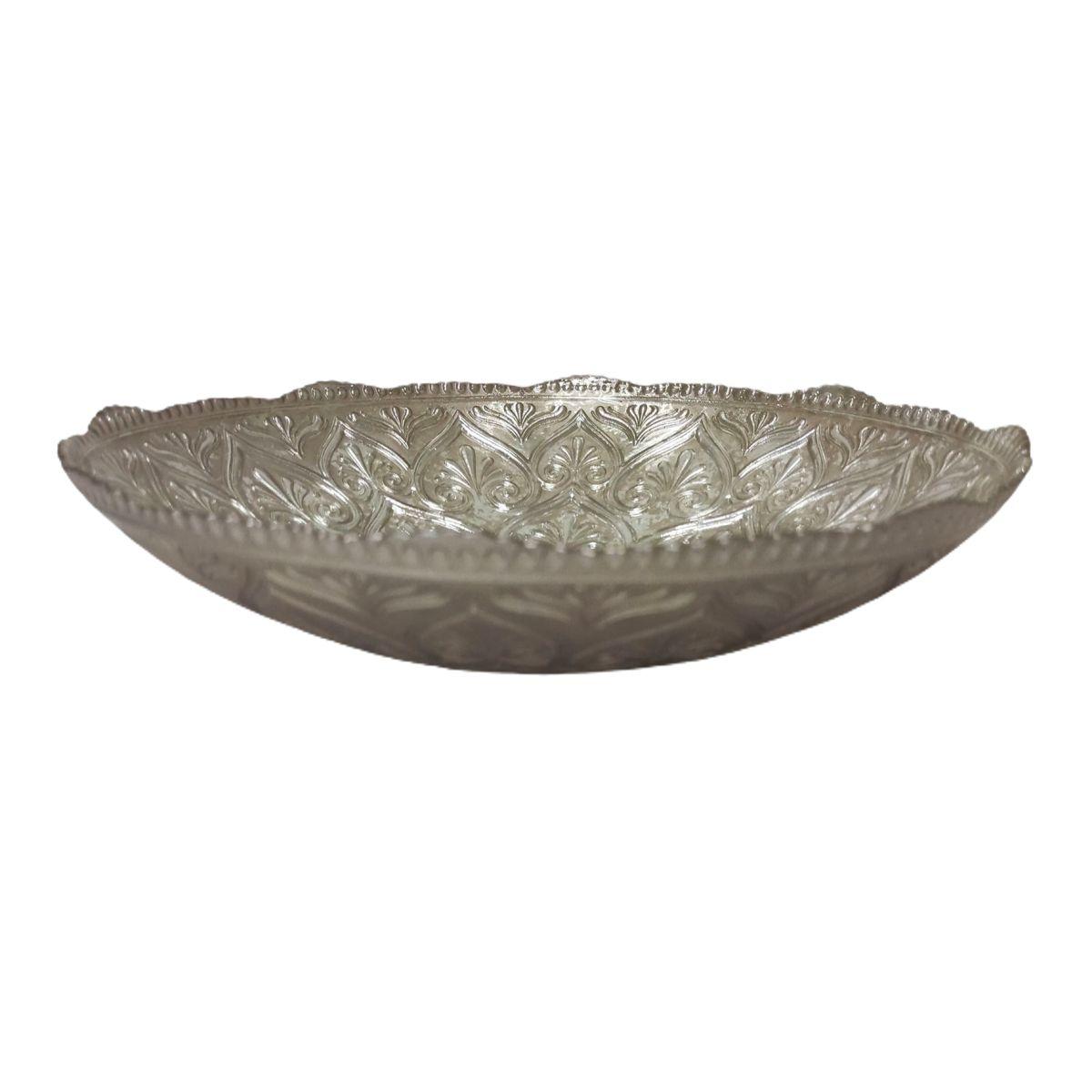 Centrotavola Piatto Vetro Ritz Argento cm.40 |Fade