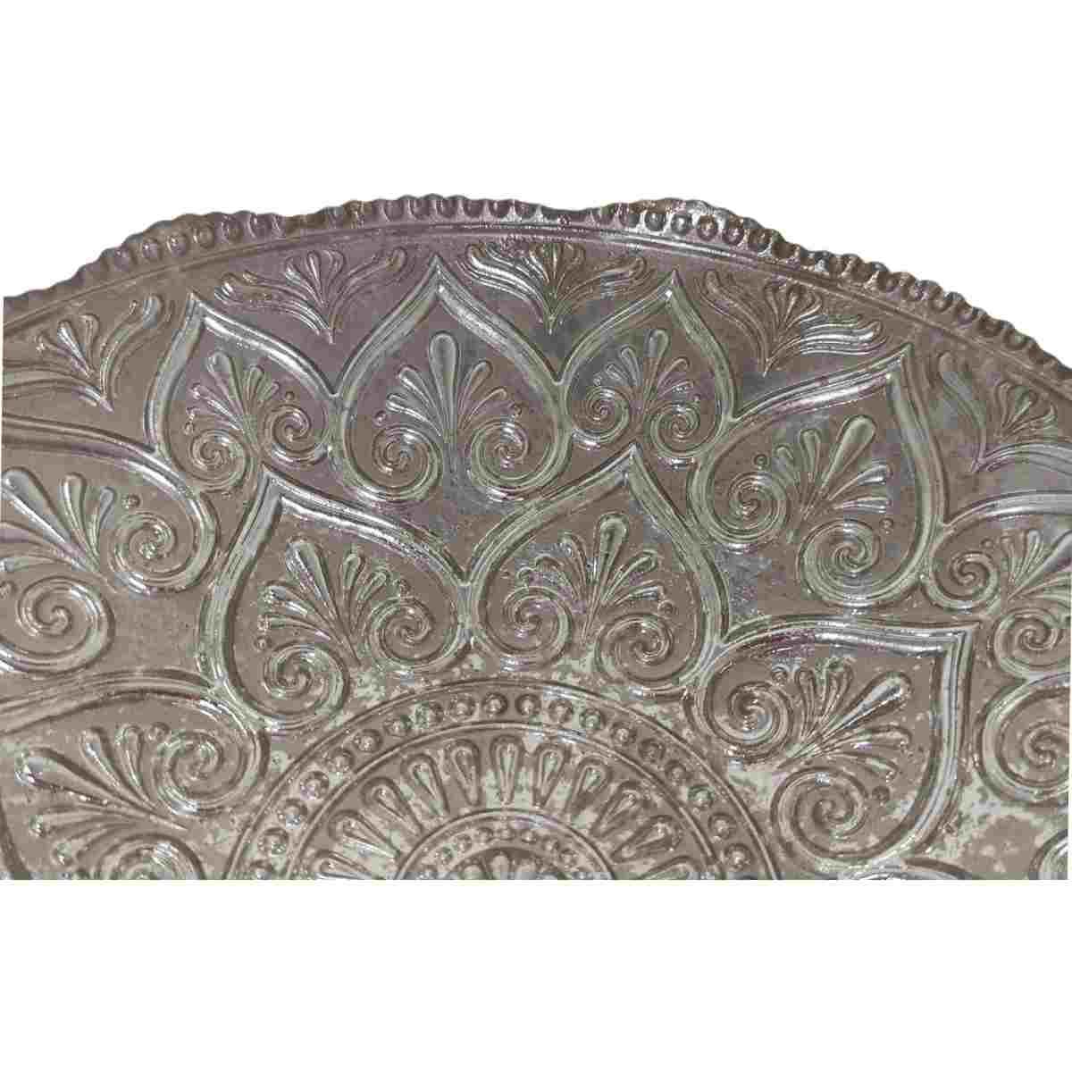 Centrotavola Piatto Vetro Ritz Argento cm.40 |Fade