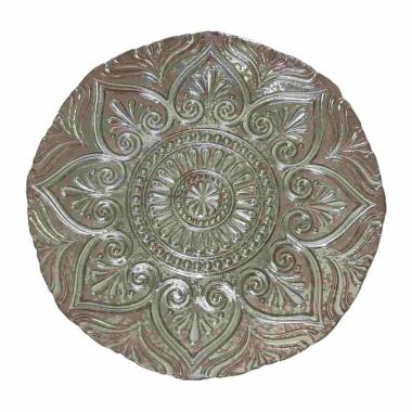 Centrotavola Piatto Vetro Ritz Argento cm.33 |Fade