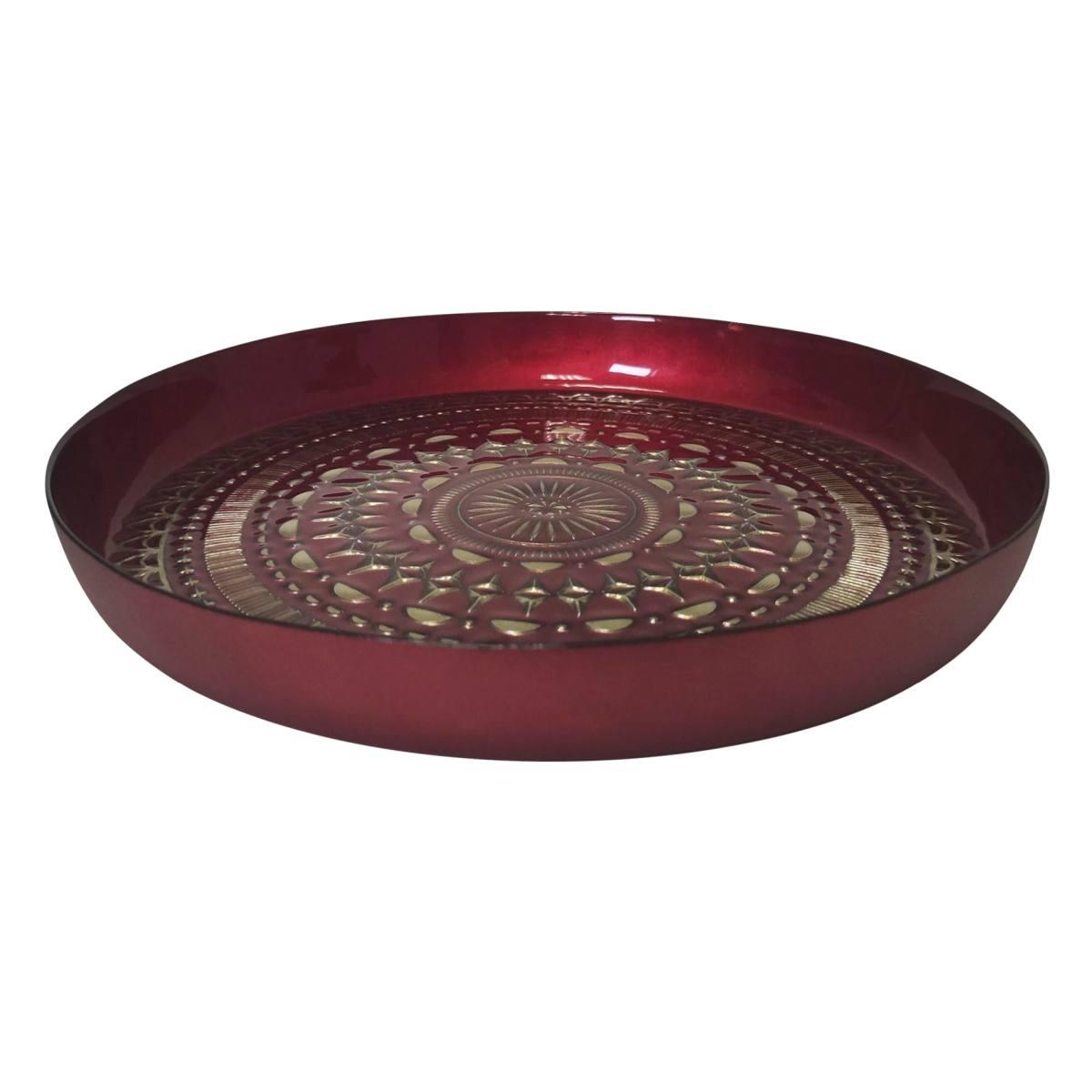 Centrotavola Piatto Vetro hilton Rosso/Oro cm.35 |Fade