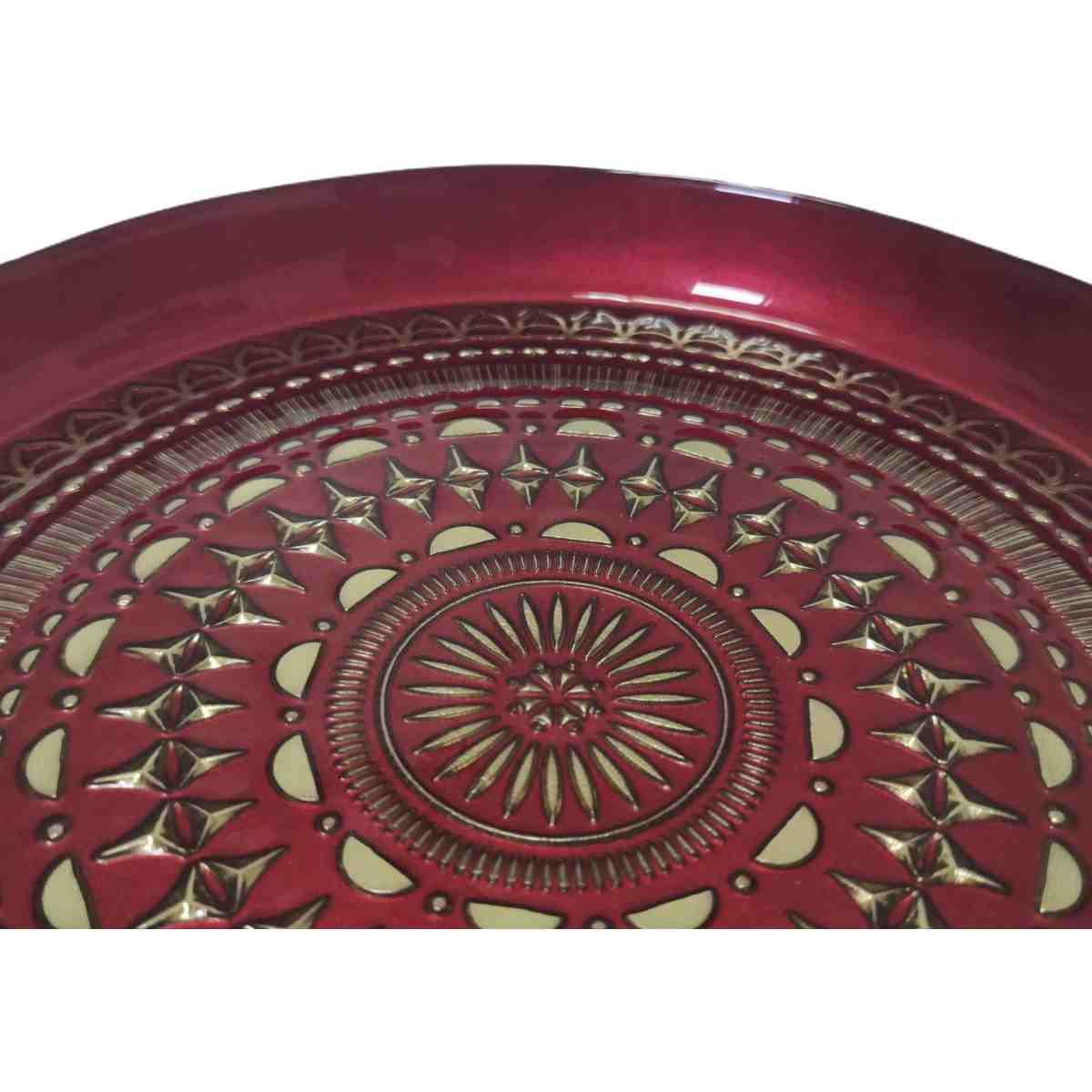 Centrotavola Piatto Vetro hilton Rosso/Oro cm.35 |Fade